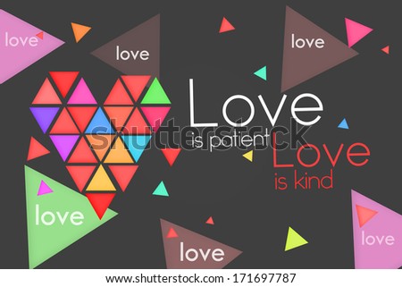 Love is Patient Love is Kind - Dark background