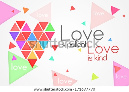 Love is Patient Love is Kind - White background