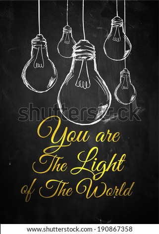 Light of the world bulb sketch background