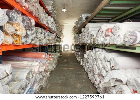 Carpet warehouse in a warehouse or department store in wholesale