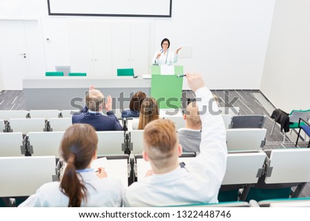 University medicine lecture in hall for apprenticeship lessons training