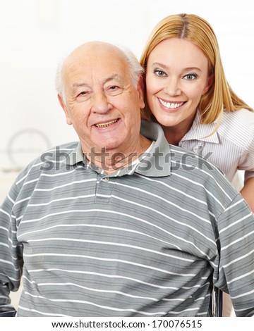 Happy family with woman and senior citizen man smiling