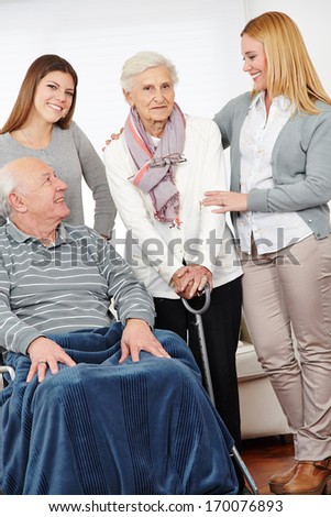 Eldercare nursing service at home for senior citizen couple