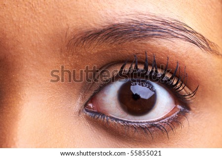 Close-up of an eye of a young african woman