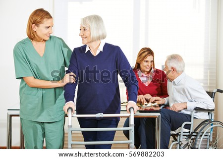 Home nursing care for senior couple at home