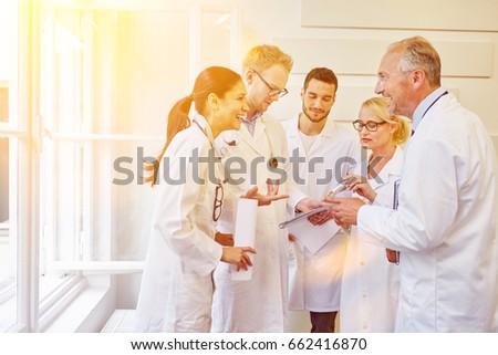 Communication during doctors meeting in hospital