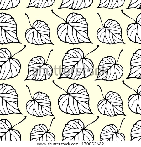 Seamless pattern with linden leaves. Endless texture for web, print, wallpaper, home decor, textile, invitation or website background