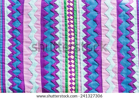 Colorful Thailand style rug surface close up vintage fabric is made of hand-woven cotton fabric More of this motif , background
