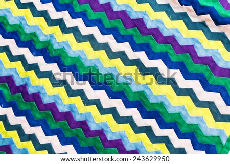 Colorful Thailand style rug surface close up vintage fabric is made of hand woven cotton fabric More of this motif , background
