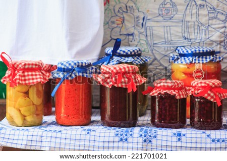 Winter Stores - Jam jars arranged