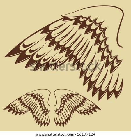 Eagle Wings Tattoo on Vintage Tattoo Wings Stock Vector 16197124   Shutterstock