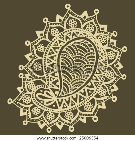 stock vector : Hand Drawn Henna/Mehndi Design