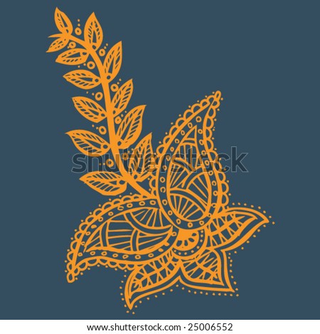 stock vector : Hand Drawn Henna/Mehndi Illustration