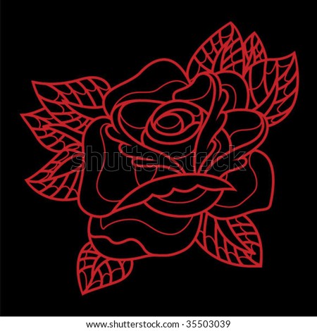 rose drawing outline. stock vector : Rose Outline