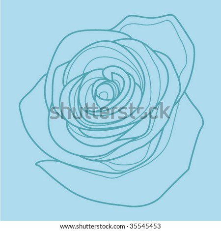 rose drawing outline. stock vector : Rose Outline