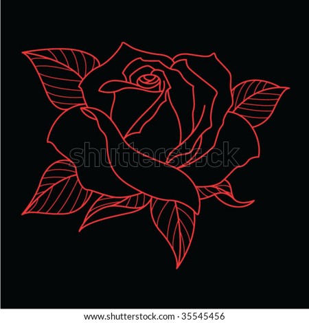stock vector Tattoo Rose Design