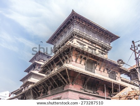 The old king\'s palace at Durbar square, Kathmandu, Nepal. this palace has  been destroyed by the earthquake of 2015.