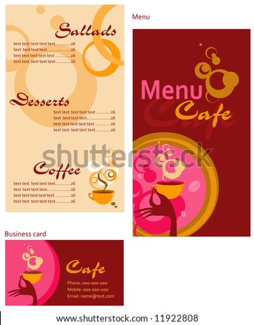 Coffee Shop Logo Ideas on Designs Of Menu And Business Card For Cafe Coffee Shop And Restaurant