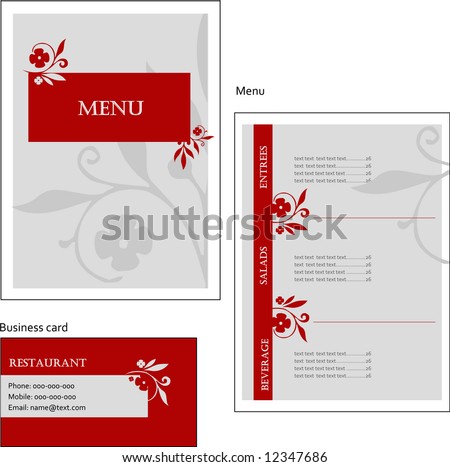 European Coffee Shop on European Menu And Business Card For Coffee Shop And Restaurant Vector