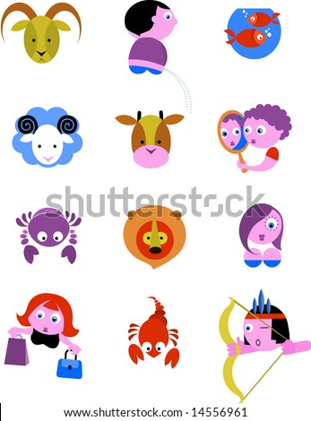 stock vector Zodiac Star Signs icons vector ilustration