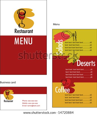 Logo Design on Template Designs Of Menu And Business Card For Restaurant Or Coffee