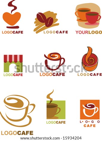 Logo Design on Template Designs Of Icons For Coffee Shop And Restaurant  Vector File