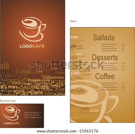 Company Logo Design   on Stock Vector   Template Designs Of Menu And Business Card For Coffee