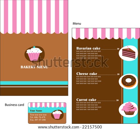Coffee Shop Menu on Template Designs Of Menu And Business Card For Cafe Coffee Shop Bakery