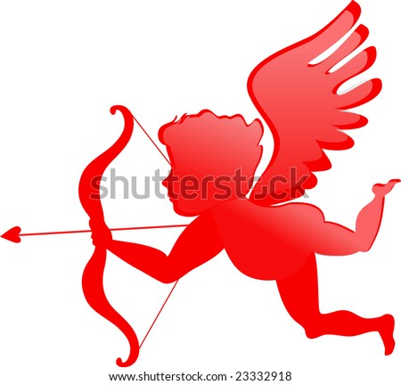 stock vector : red cupid - Valentines day