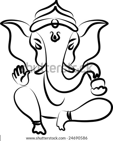 Vector Stock on Calligraphic Ganesha Stock Vector 24690586   Shutterstock
