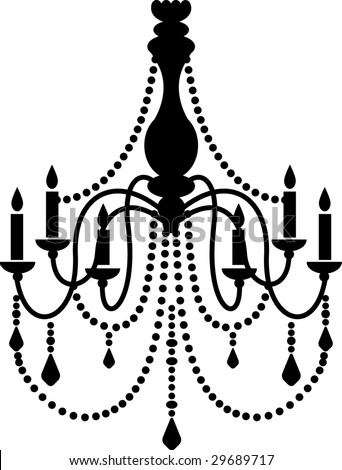 chandeliers clip art. vector : black chandelier