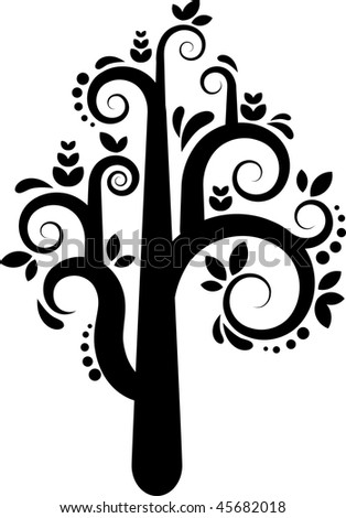 black and white flowers clipart. trees and flowers clipart.