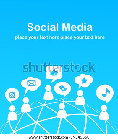 Social network background with media icons Social network background with media icons
