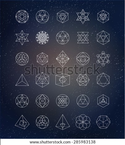 Sacred geometry. Alchemy, religion, philosophy, spirituality, hipster symbols and elements