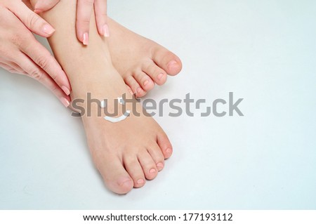 Smile shape on woman feet