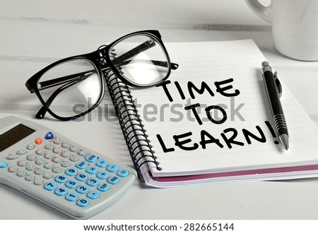 Time to Learn word on notebook page