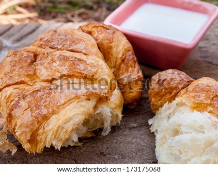photo of Freshly toasted salt and sesame bread and  croissant