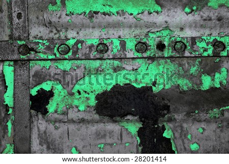 Background in toxic style on a metal surface