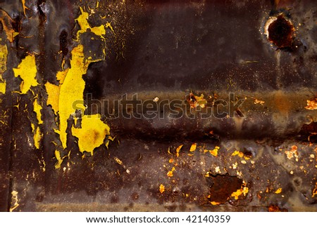 Abstract background in toxic style on a metal surface