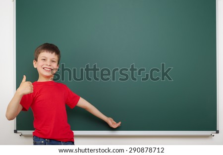 boy near the school board