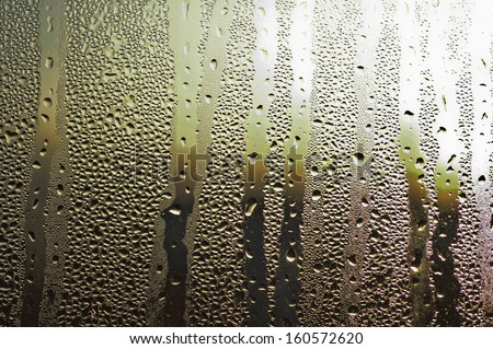 Water Drops From Home Condensation On A Window