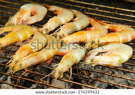 Shrimp grill on stove food in party