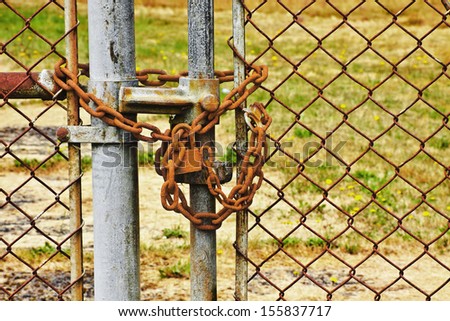 In the weather metal chains and locks will rust.