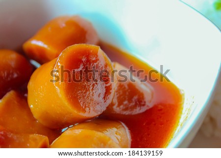 Sausage tomato sauce food Delicious Restaurant eat