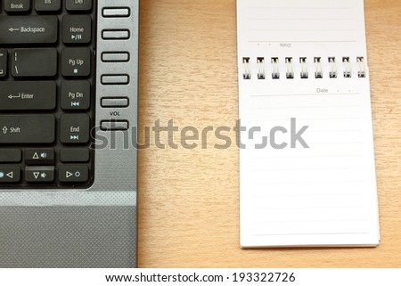 notebook PC with note