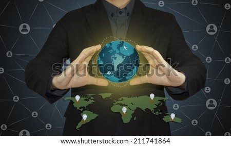 business man focus Global Network