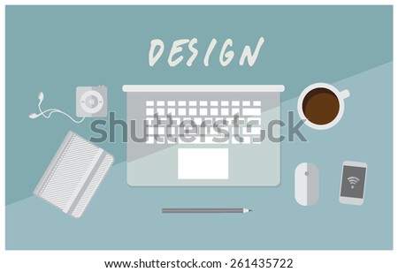 Set of Flat vector design illustration of modern business office.