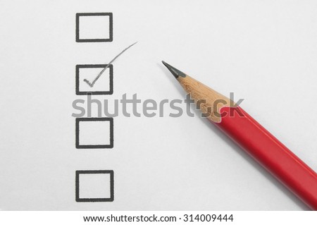 checklist and pencil.