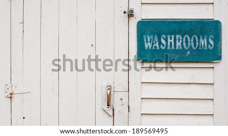 Outside washrooms door detail