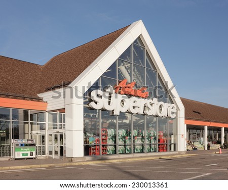 TRURO, CANADA - NOVEMBER 11, 2014: Atlantic Superstore is a Canadian chain of supermarkets with locations in New Brunswick, Nova Scotia, and Prince Edward Island. It operates under a  Loblaws division